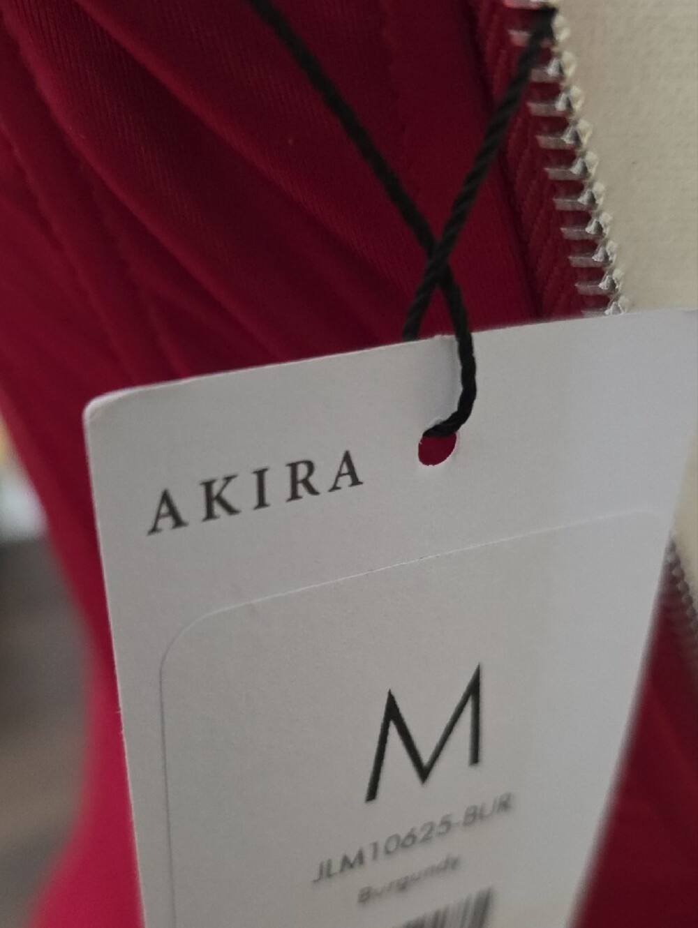 Akira Strapless Satin Burgundy Zip-Up Corset Top - Picture 2 of 5